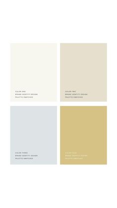 four different shades of white, yellow and gray with the same color scheme on each side