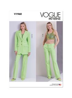 two women in bright green pants and blazer