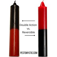 two red and black lipsticks with the words double action versus reversibble