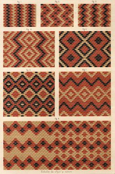 four different types of weaving patterns