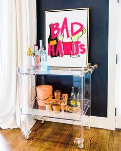 Bar cart, preppy art, preppy inspo, preppy prints, college art prints, posters, preppy decor, preppy apartment, alcohol art print College House Decor, Bar Cart Art, College Apartment Decor, College Room, College Apartment, Apartment Inspiration