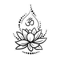 a lotus flower with the om shant symbol on it