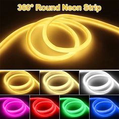 neon light up bracelets are shown in different colors and sizes, with the text glow on