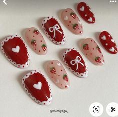 Red Gingham Nails, Orange Nail Art Designs, Red Nails Art, College Nails, Cut Dog Nails, Hello Kitty Nails Art, Orange Nail Art, Bow Nails, Orange Nail