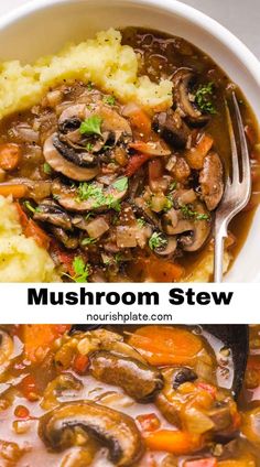 Delicious vegan mushroom stew recipe Vegan Mushroom Stew, Low Carb Veggie, Resep Vegan, Vegetarian Stew, Celery Salt, American Foods, Mushroom Stew, Quinoa Rice, Dried Rosemary