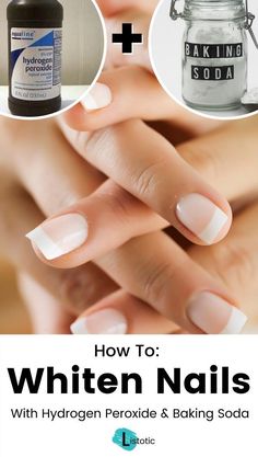 How To Whiten Nails, Baking Soda Nails, Make Nails White, Stained Nails, Nail Polish Stain, Baking Soda Uses, Nail Fungus