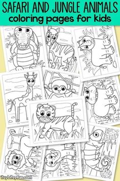 safari and jungle animals coloring pages for kids