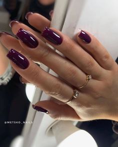 Dark Purple Nails, Plum Nails, Wine Nails, Plain Nails, November Nails, October Nails