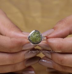 Raw Peridot Ring, 925 Sterling Silver Ring, August Birthstone Ring, Rough Gemstone Ring, Handmade Jewelry, Bohemian Ring, Minimalist Ring Gemstone Name - Raw Peridot  Stone Quality - AAA  Weight - 4.95 gm Stone Shape - As shown in the picture Ring Size - All Ring Size Available  We serve complete 925 sterling silver Jewelry and genuine properties of the stone.  The products are dispatched from the small business from UK Product Quality and Packaging - Our all products are 925 Silver Stamped which shows that the product is genuine and authentic .The products are dispatched from the small business from UK so you get the product on time and the product packaging comes in bubble foil wrap with all the precautions taken primarily that your product reaches you with zero damage. Healing Propertie Rough Gemstone Ring, Raw Peridot, August Birthstone Ring, Bohemian Ring, Peridot Stone, August Birthstone, Bohemian Rings, Peridot Gemstone, Peridot Ring