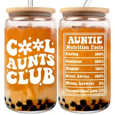 two jars with labels on them that say,'gol auts club '