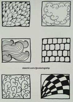 four different designs are shown in black and white, each with an abstract design on it