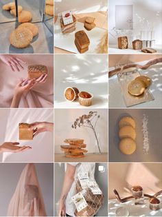 a collage of photos with different types of pastries and desserts on them