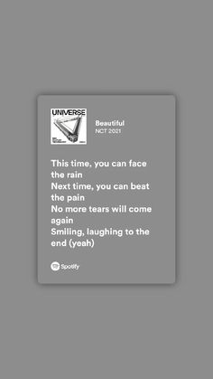 an image of a text message on the back of a cell phone that reads,'this time you can face next time, you can beat the pain no more tears will come