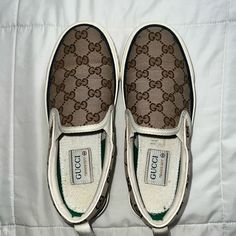 Woman’s Gucci 1977 Slip Ons Like New. Lightly Worn. Great Conditions. Comes With Dust Bags And Box. Size 35 Gucci Shoes, Slip Ons, Womens Shoes Sneakers, Dust Bag, Shoes Sneakers, Like New, Slip On, Gucci, Women Shoes