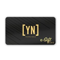 the young nails e - gift card is black with gold lettering and an e - gift logo