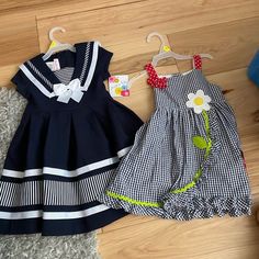 3t Dresses. Nwt. Cute Navy School Dress, Cute Navy Dress For Dress-up Occasions, Navy School Dress For Spring, Black Sleeveless School Dress, Black Cotton Dresses For Playtime, Cute Black School Dress, Black Spring Playtime Dress, Spring Black Dress For Playtime, Black Dress For Playtime In Spring