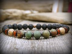 Bracelet pour hommes pile Bracelet Bracelet de par StoneWearDesigns Rustic Bracelet, Stack Bracelet, Jewelry Advice, Boys Jewelry, Bracelet Mens, Men Bracelet, Bracelet Gemstone, Mens Beaded Bracelets, Bracelet For Men