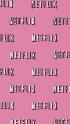 a pink background with the word netflix spelled in different font styles and colors on it