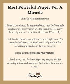 a poem that says most powerful prayer for a miracle