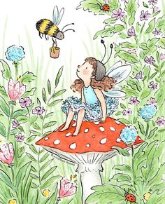 Storybook Art Illustrations, Princess Illustration, Christmas Card Illustration, Bee Drawing, Storybook Art, Watercolor Books, Kids Art Class, Book Illustration Art, That Dress