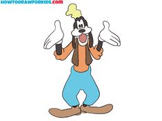 an animated cartoon character with his hands in the air