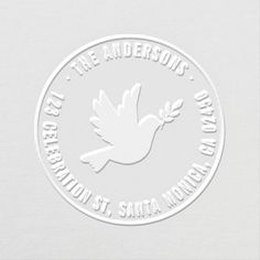 a white dove with the words, the anderson's corporation st santa monica on it