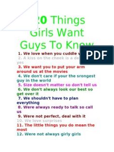 the top ten things girls want guys to know