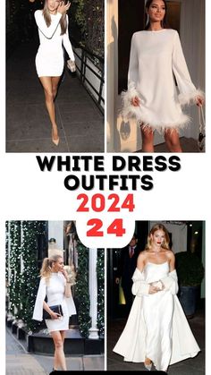 White Formal Dress Outfit, White Night Party Outfit, White Night Outfits For Women, Trendy Evening Dresses 2024, White Party Outfit Winter, Winter White Party Outfit, White Dress Outfit Party Night Classy, White Dress Party Night, White Party Dress Night