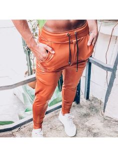 Men Casual Pants, Casual Solid Leather Pants Fashion Men Casual, Plaid Tank Top, Spring Fashion Casual, Fitted Coat, Ripped Denim Shorts, Spring Shorts, Sweatpants Set, Latest Mens Fashion, Slim Fit Shorts