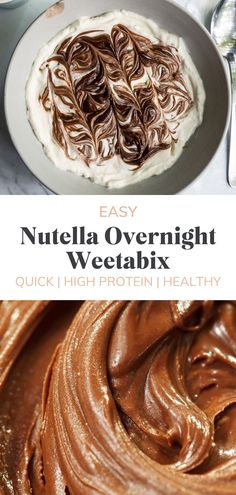 nutella overnight meal with chocolate and cream