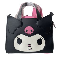 Sanrio (By Loungefly)- Features The Perfectly Paired My Melody And Kuromi In This Adorable Reversible Crossbody Bag. The Adjustable Strap Is Reversible To Suit Your Style. Brand New, Never Used. Details: -Vegan Leather -Gold-Toned Hardware -Embellished With Embroidery And Appliqu -Magnetic Snap Closure -2 Open Interior Compartments -1 Zippered Interior Compartment -1 Open Interior Pocket -Printed Inner Lining -10.5”X7.67”X4” Sanrio My Melody And Kuromi, My Melody And Kuromi, Melody And Kuromi, Kawaii Bag, Kawaii Bags, Sanrio My Melody, My Melody Kuromi, Skull Hat, Pink Skull