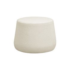 a white stool sitting on top of a white floor