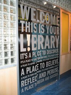 there is a sign that says welcome to this library