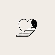 a heart with stairs going up to it