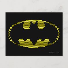 a batman symbol made out of yellow dots on a black background with the words'life - like bat emblem by justice league