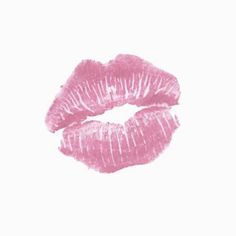 a pink lipstick kiss on a white background