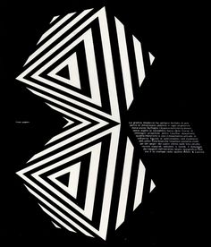 an abstract black and white poster with lines in the middle, on a black background