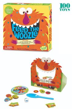 the feed the woozie board game is in its box and it's ready to be played