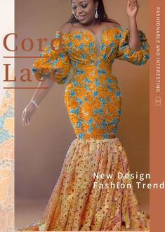 Yellow Lace Patchwork Dresses, Yellow Lace Dresses With Lace Patchwork, Fitted Yellow Lace Dress, Yellow Fitted Lace Dress, Latest Cord Lace Styles, Latest Lace Styles, Nigerian Lace Styles Dress, Nigerian Lace Styles, African Attire Dresses