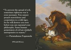 an image of a lion attacking a tiger with a quote from verannaa vaganda