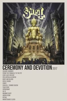 the cover art for an upcoming album, ceremony and devotion by various artists