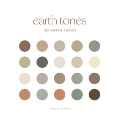 the cover of earth tones instagramm covers by studio fremonts, featuring various