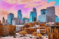 an image of a city with tall buildings in the background