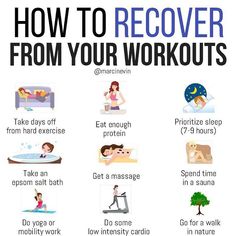 a poster with the words how to recover from your workouts and other things you can do