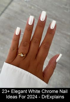 Discover elegant and trendy white chrome nail designs that are perfect for any occasion in 2024. Elevate your nail game! Fun Summer Nails, Nagellack Trends, Graduation Nails, Chrome Nail, Metallic Nails