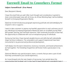 an email to coworkers format