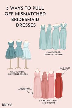 three ways to pull off mismatched bridesmaid dresses