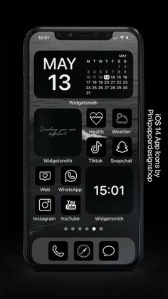 an iphone with the date and time displayed on it's screen, in front of a black background