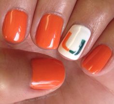 The Nail Lounge, Miramar, Fl University Nails, College Nails, Miami Nails, Toe Nail Designs, University Of Miami, Nails Desing