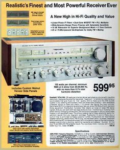 an advertisement for the new high - fi quality and value radio system, with information about it